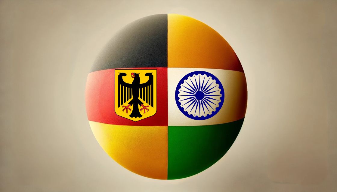 Germany and India flags representing international business collaboration.